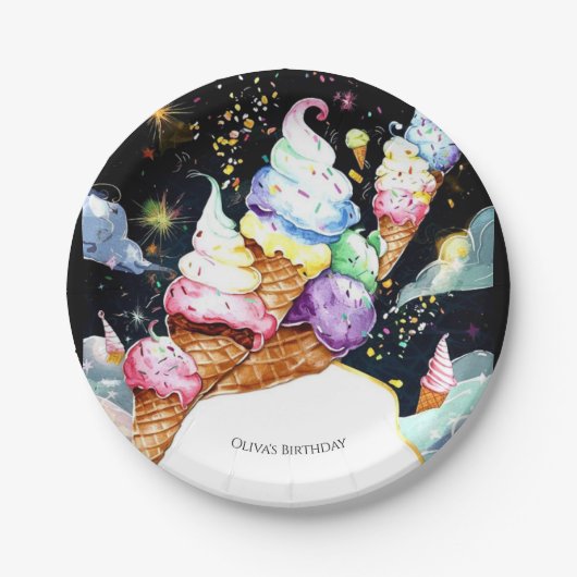 Assiettes En Carton Crème glacée douce et crémeuse (Devant)