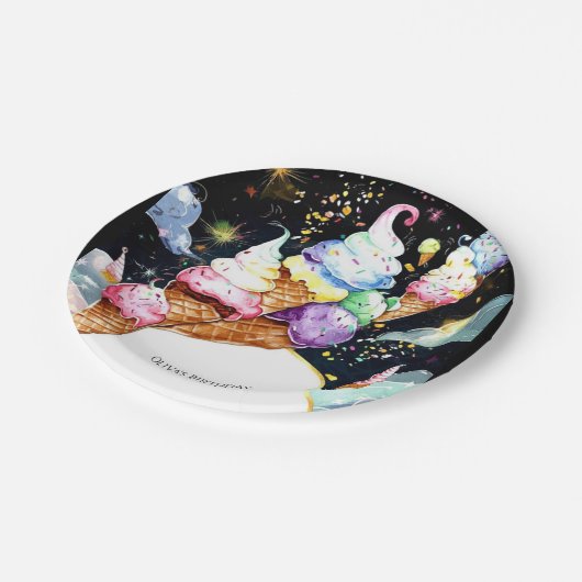 Assiettes En Carton Crème glacée douce et crémeuse (Angle)