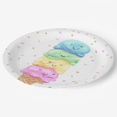Assiettes En Carton Crème glacée Douce Plaques de papier d'anniversair (Angle)