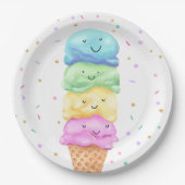 Assiettes En Carton Crème glacée Douce Plaques de papier d'anniversair (Devant)