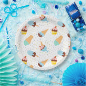 Assiettes En Carton Crème glacée et Confetti (Fête)