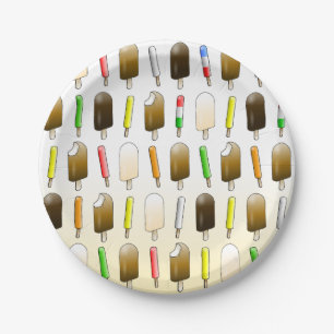 Assiettes En Carton Crème glacée et glace à l'eau