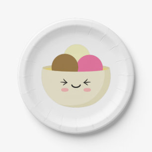 Assiettes En Carton Crème glacée Kawaii