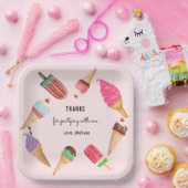 Assiettes En Carton Crème glacée Popsicles Parti rose (Fête)