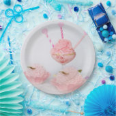 Assiettes En Carton Crème glacée rose et plaques à papier jetables de (Fête)
