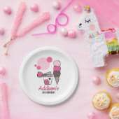 Assiettes En Carton Crème glacée Scoop Anniversaire Plaque papier (Fête)