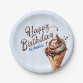 Assiettes En Carton Crème glacée Scoop Boys Anniversaire (Devant)