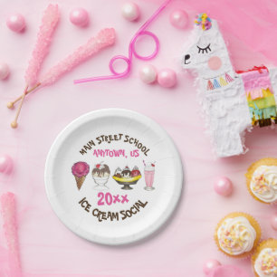Assiettes En Carton Crème glacée sociale faire votre propre Sundae Par