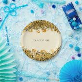 Assiettes En Carton Crème glam Cheetah Gold & Black Exotic Jungle (Fête)