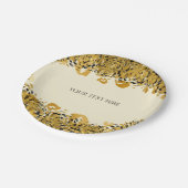 Assiettes En Carton Crème glam Cheetah Gold & Black Exotic Jungle (Angle)