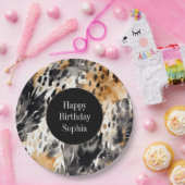 Assiettes En Carton Crème noire blanche léopard animal Anniversaire (Fête)