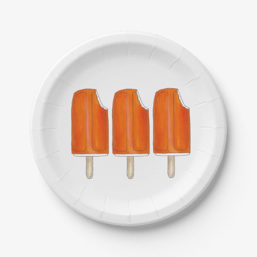 Assiettes En Carton Crème orange n'Crème crème glacée Popsicles (Devant)