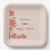 Assiettes En Carton Crème Saumon foncé et douche d'art folklorique Bro (Recto)