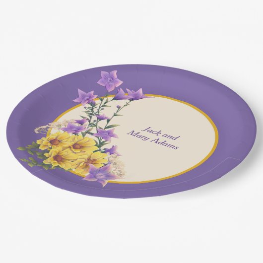 Assiettes En Carton Crème Spring Garden Collection (Angle)