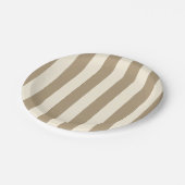 Assiettes En Carton Crème Tofu Khaki Oyster Stripe (Angle)
