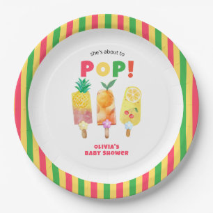 Assiettes En Carton Crème Tropicale Fruit Prêt À Pop Baby shower
