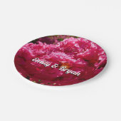 Assiettes En Carton Crepe Myrtle Tree Magenta Floral (Angle)