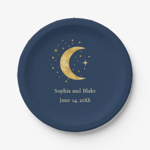Assiettes En Carton Crescent Moon Starry Mariage de nuit