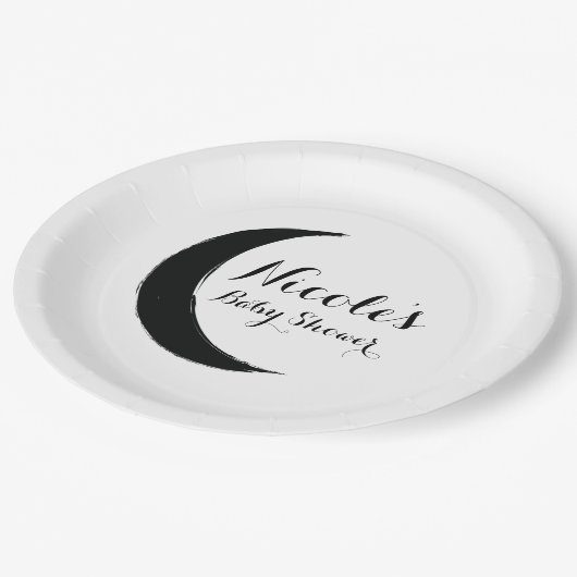 Assiettes En Carton Crescent noir Lune sombre Astrologie Zodiac Party (Angle)