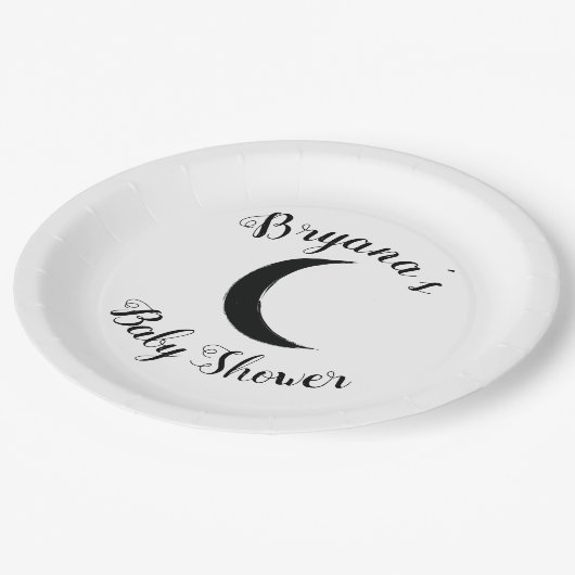 Assiettes En Carton Crescent noir Lune sombre Astrologie Zodiac Party (Angle)