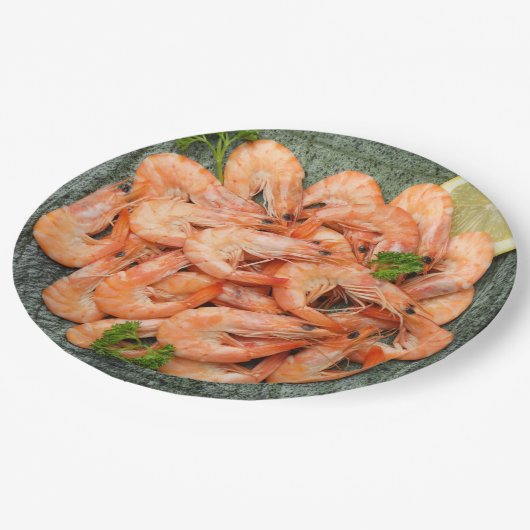 Assiettes En Carton Crevettes (Angle)