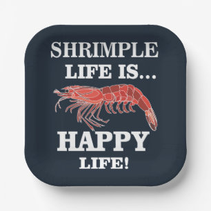 Assiettes En Carton Crevettes Poisson Fruit de mer