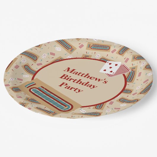 Assiettes En Carton Cribbage Game Thème Personnalisé Parti (Angle)