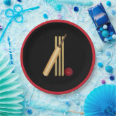 Assiettes En Carton Cricket, wicket, chauve-souris et balle (Fête)