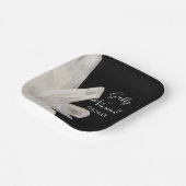 Assiettes En Carton Cristaux blancs sur Mariage noir (Angulaire)