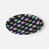 Assiettes En Carton Cristaux colorés Motif noir (Angle)