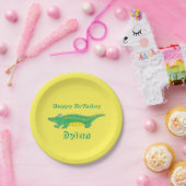 Assiettes En Carton Crocodile d'alligator d'anniversaire personnalisé (Fête)