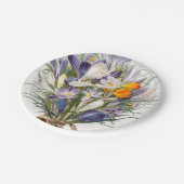 Assiettes En Carton Crocus Spring Flower Botanique Floral Art (Angle)