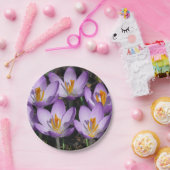 Assiettes En Carton Crocus violets ensoleillés (Fête)