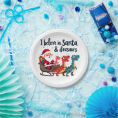Assiettes En Carton croire à Père Noël et les dinosaures (Père Noël éq (Fête)