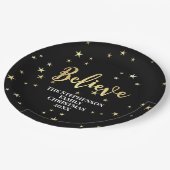 Assiettes En Carton Croire les étoiles d'or Noël (Angle)