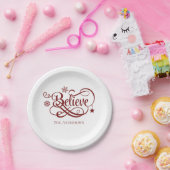 Assiettes En Carton Croire Red Snowflakes Étoiles Noël (Fête)