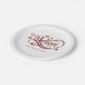 Assiettes En Carton Croire Red Snowflakes Étoiles Noël (Angle)