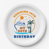 Assiettes En Carton Croisière en mon bateau de 50e anniversaire (Devant)