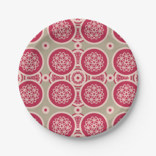Assiettes En Carton Croissance nucléaire - magenta sur seigle - motif