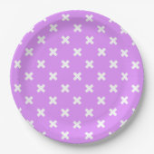 Assiettes En Carton Croix blanches sur lilas (Devant)