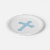 Assiettes En Carton Croix Bleue Élégante (Angle)