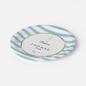 Assiettes En Carton Croix Bleue Or Baptême Baptême Christening (Angle)
