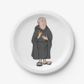 Assiettes En Carton Croix de Monk dans Robe Médiévale Religieux (Devant)