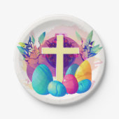 Assiettes En Carton Croix de Pâques (Devant)