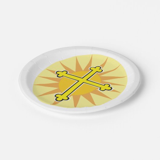 Assiettes En Carton Croix d'or (Angle)