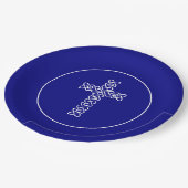 Assiettes En Carton Croix | Navy Blue Communion Baptism Christen (Angle)