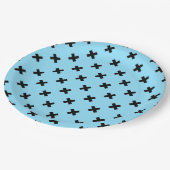 Assiettes En Carton Croix noire sur le bleu bébé (Angle)