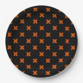 Assiettes En Carton Croix orange sur le noir (Devant)