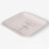 Assiettes En Carton Croix rose pâle nom de la fille confirmation (Angulaire)