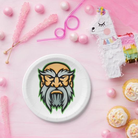 Assiettes En Carton Cronos Grec Dieu Gris Plaques de papier à barbe (Fête)